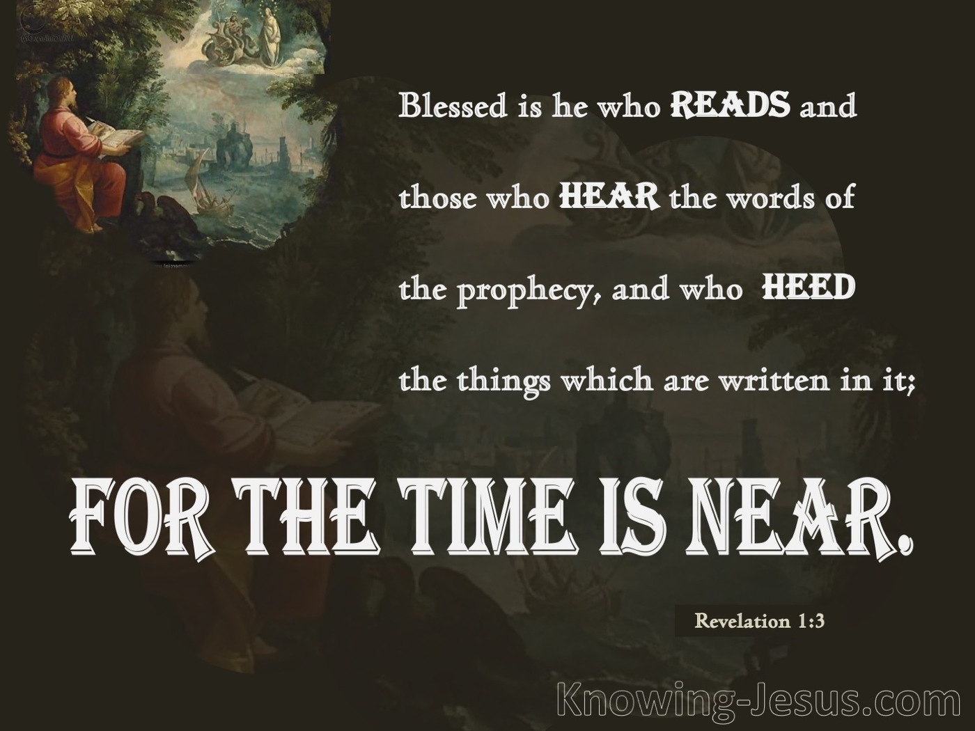 Revelation 1:3 Blessed Is He Who Reads (gray)